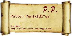 Petter Periklész névjegykártya